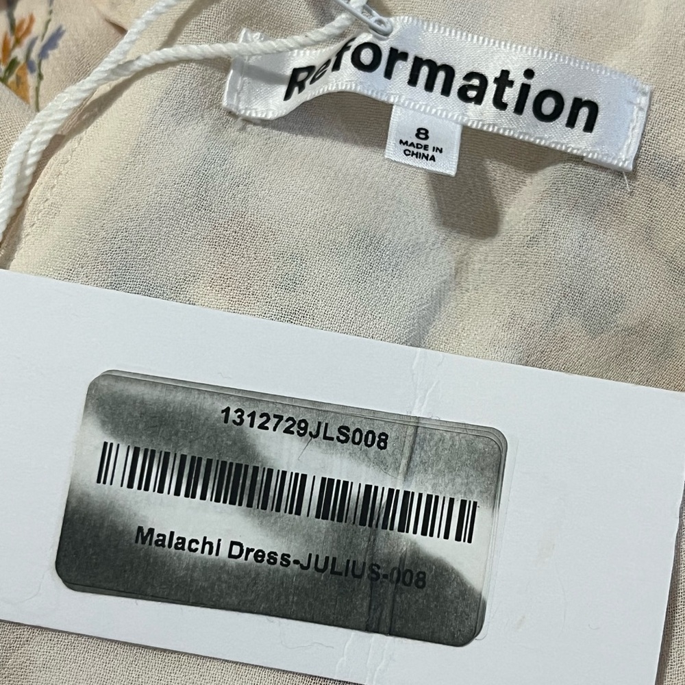 NWT Reformation Malachi Floral Mini Dress in Julius Cream Size 8 - Picture 8 of 11